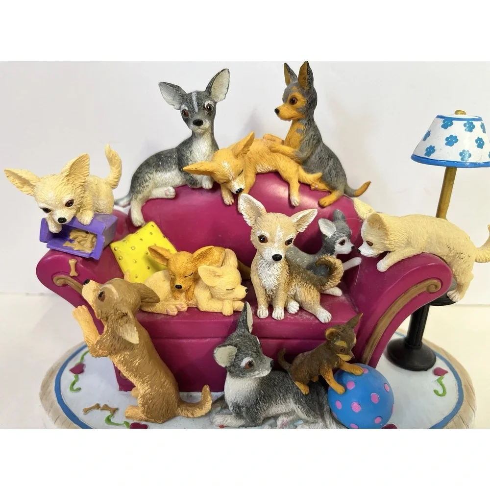 Hamilton Collection Home Is Where My Chihuahuas Are Resin Figurine Dogs